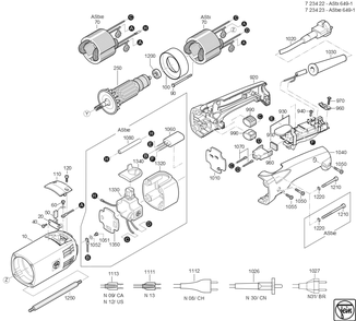  Diagram and Parts List for ASTX649-1 72342209360 Fein Pipe Tools
