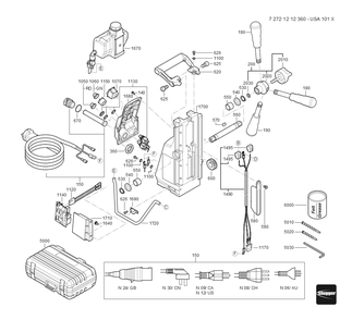 Diagram and Parts List for JHMUSA101X 72721212360 Fein Mortiser