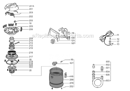 Part Location Diagram of 69908100076 Fein Motor Filter