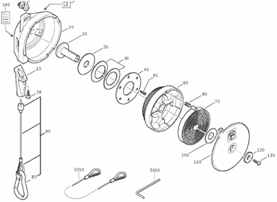 Page A Diagram and Parts List for 90801023001  Fein Hoist & Winch