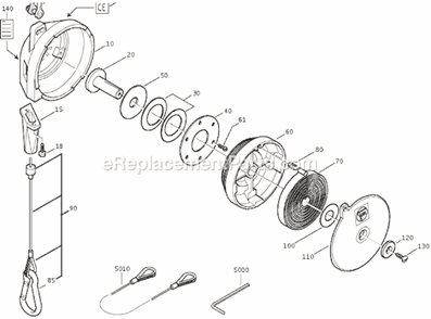 Page A Diagram and Parts List for 90801052 90801052004 Fein Hoist & Winch