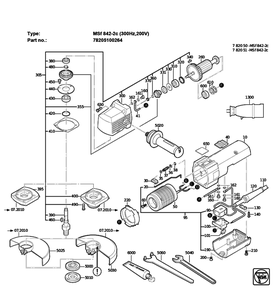 Figure 0 Diagram and Parts List for 78205100264  Fein Grinder