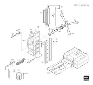  Diagram and Parts List for JCM256U 72707609360 Fein Mortiser