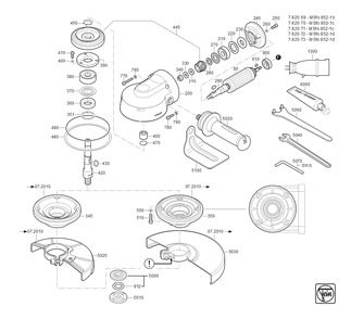  Diagram and Parts List for MSFO852-1C 78207100260 Fein Angle Grinder