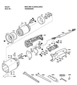 Figure 1 Diagram and Parts List for 78206400200  Fein Grinder