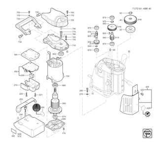  Diagram and Parts List for KBB40 72720309360 Fein Mortiser