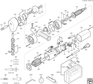  Diagram and Parts List for BLK35 72323000114 Fein Nibbler & Shears
