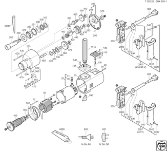  Diagram and Parts List for DSK658-1 72022600041 Fein Electric Drill