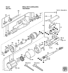 Figure 0 Diagram and Parts List for 78231500261  Fein Grinder