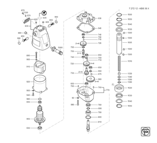  Diagram and Parts List for KBB38X 72721209360 Fein Mortiser