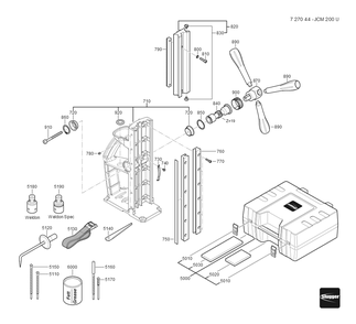  Diagram and Parts List for JCM200U 72704412360 Fein Mortiser