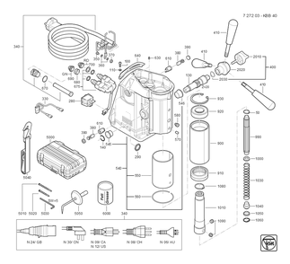 Diagram and Parts List for KBB40 72720309360 Fein Mortiser