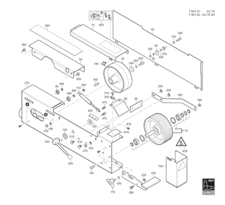  Diagram and Parts List for GX752H2V 79012200233 Fein Belt or Drum Sander