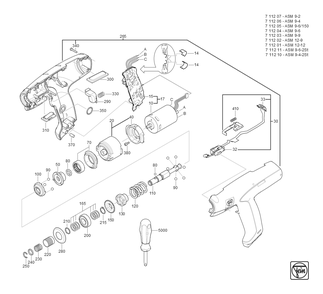  Diagram and Parts List for ASM9-6-150 71120500980 Fein Electric Drill