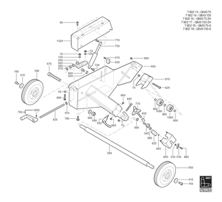  Diagram and Parts List for GIMS1502H 79021700403 Fein Belt or Drum Sander