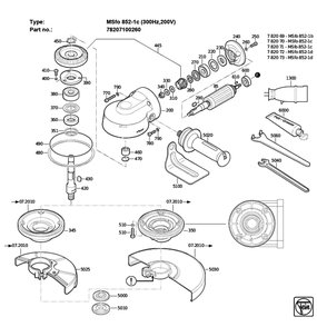 Figure 0 Diagram and Parts List for 78207100260  Fein Grinder