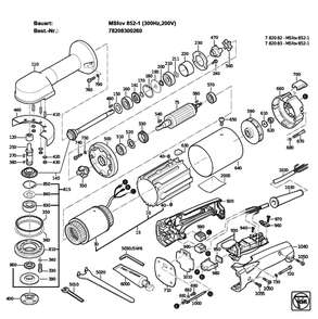 Figure 0 Diagram and Parts List for 78208300260  Fein Grinder