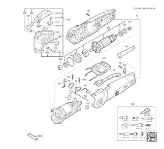  Diagram and Parts List for MM700 72296809360 Fein Multi-Tool