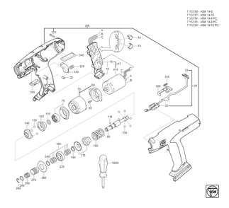  Diagram and Parts List for ASM14-9 71125900950 Fein Electric Drill