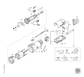  Diagram and Parts List for BLK35E 72324609360 Fein Nibbler & Shears