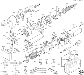  Diagram and Parts List for BLS42 72302400622 Fein Nibbler & Shears