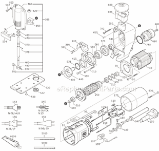 Page A Diagram and Parts List for ASTE638 72341512367 Fein Jig Saw