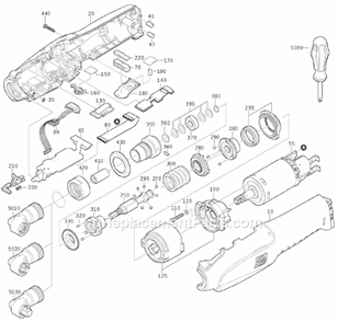Part Location Diagram of 90102011010 Fein Angle Head 3/8" External Square