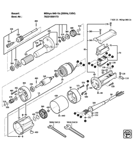 Figure 0 Diagram and Parts List for 78231500173  Fein Grinder