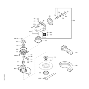 Diagram 1 Diagram and Parts List for 72227709360  Fein Sander Grinder