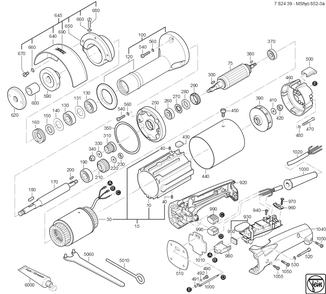  Diagram and Parts List for MSHYO852-3A 78243902260 Fein Angle Grinder