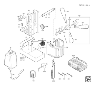  Diagram and Parts List for KBB30 72720109360 Fein Mortiser