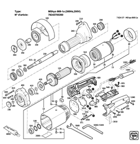 Figure 0 Diagram and Parts List for 78243700260  Fein Grinder