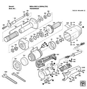 Figure 0 Diagram and Parts List for 78232000220  Fein Grinder