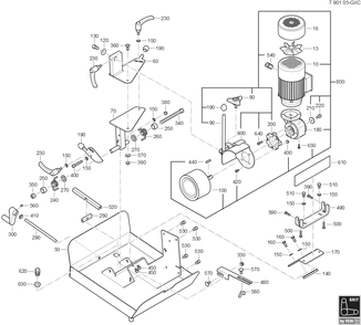  Diagram and Parts List for GRITGXC 79010300443 Fein Belt or Drum Sander