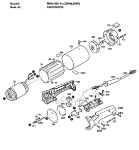 Part Location Diagram of 52810006060 Fein Motor Housing With Stator