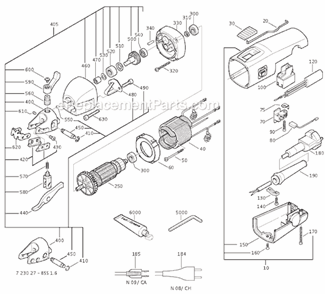 Page A Diagram and Parts List for BSS16 72302709362 Fein Nibbler & Shears