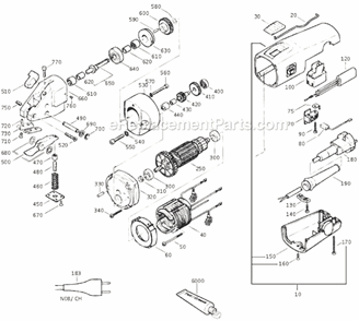 Part Location Diagram of 30706323018 Fein Cable Assembly