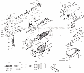 Page A Diagram and Parts List for BSS20 72302209365 Fein Nibbler & Shears