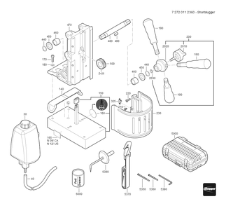 Diagram and Parts List for JHMSHORTSLUGGER 72720112360 Fein Mortiser