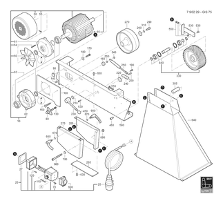  Diagram and Parts List for GRITGIS75 79022912233 Fein Belt or Drum Sander