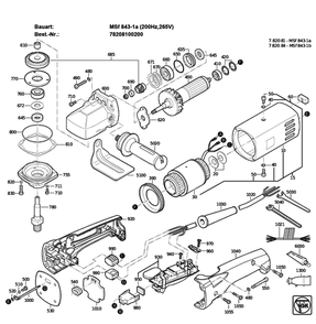 Figure 0 Diagram and Parts List for 78208100200  Fein Sander Polisher