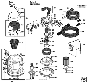 Figure 0 Diagram and Parts List for 92025236030  Fein Canister Vacuum