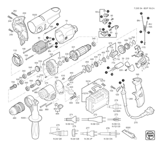  Diagram and Parts List for BOP10-2 72055409110 Fein Electric Drill