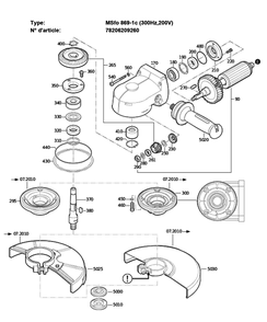 Figure 0 Diagram and Parts List for 78206209260  Fein Grinder