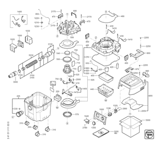  Diagram and Parts List for TURBOII 92036236090 Fein Dust Collector