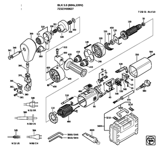 Figure 0 Diagram and Parts List for 72323100627  Fein Nibbler & Shears