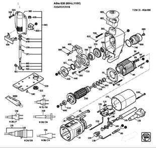 Figure 0 Diagram and Parts List for 72341513119  Fein Saw