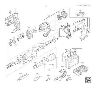  Diagram and Parts List for ASCT18U 71131700940 Fein Electric Drill