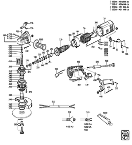 Figure 0 Diagram and Parts List for 72206909117  Fein Grinder