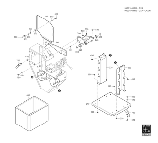  Diagram and Parts List for GRITGXR 99001001051 Fein Belt or Drum Sander